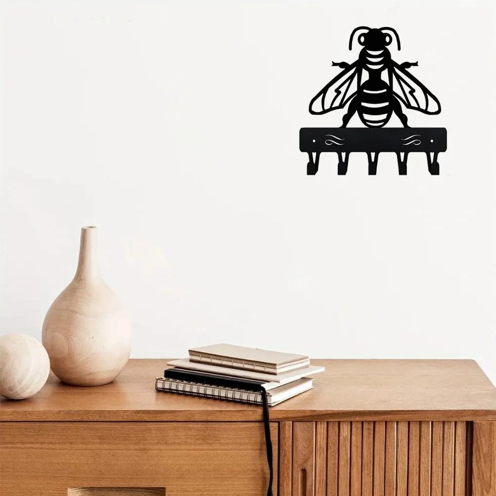 Honey Bee Key Rack Hanger Small Mount Hooks Key Holder Organizer Coat Rack Key Hanger Iron Crafts Hooks - Decorative Home Accent