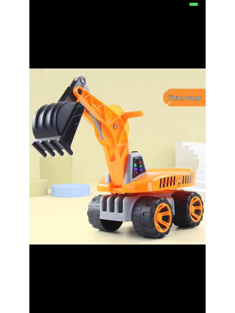 Children's Ride-On Excavator: Rotating, Extra Large Engineering Vehicle Toy for Boys