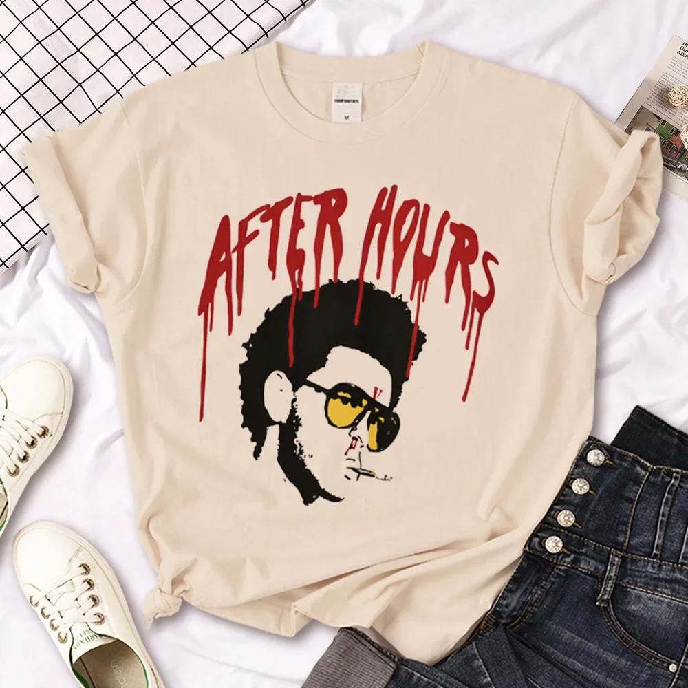 The Weeknd T-Shirt Damen Japanisches Grafiktop Mädchen Japanischer Manga Y2K Kleidung