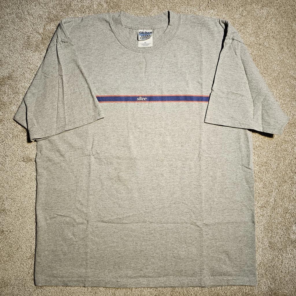 Vtg 90s Y2k Slice Soda Spellout Graphic Mens XL Promo T-shirt Skate Stoner Mall