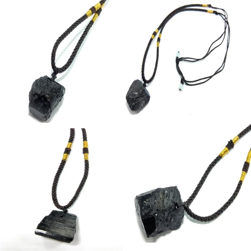 Κολιέ με Κρεμαστό Πέτρας Ακανόνιστου Σχήματος, Ανασυρόμενη Αλυσίδα, Κρεμαστό με Πέτρα Τουρμαλίνη, Κολιέ Τσόκερ, Μοναδική Μακριά Αλυσίδα για Πουλόβερ