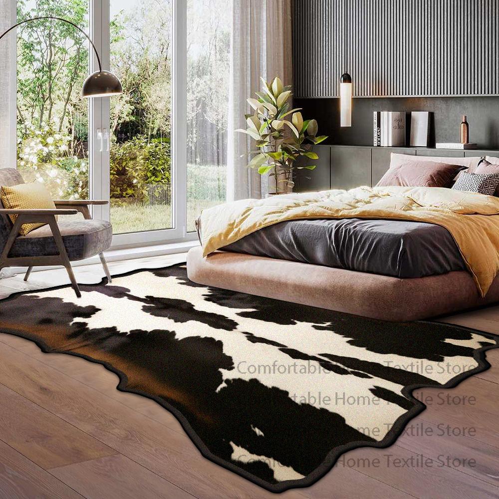 

Imitation Animal Skin Alien Carpet Living Room Decoration Soft Antiskid Bedroom Decor Bedend Rug Easy Cleaning Entrance Door Mat 60x90cm