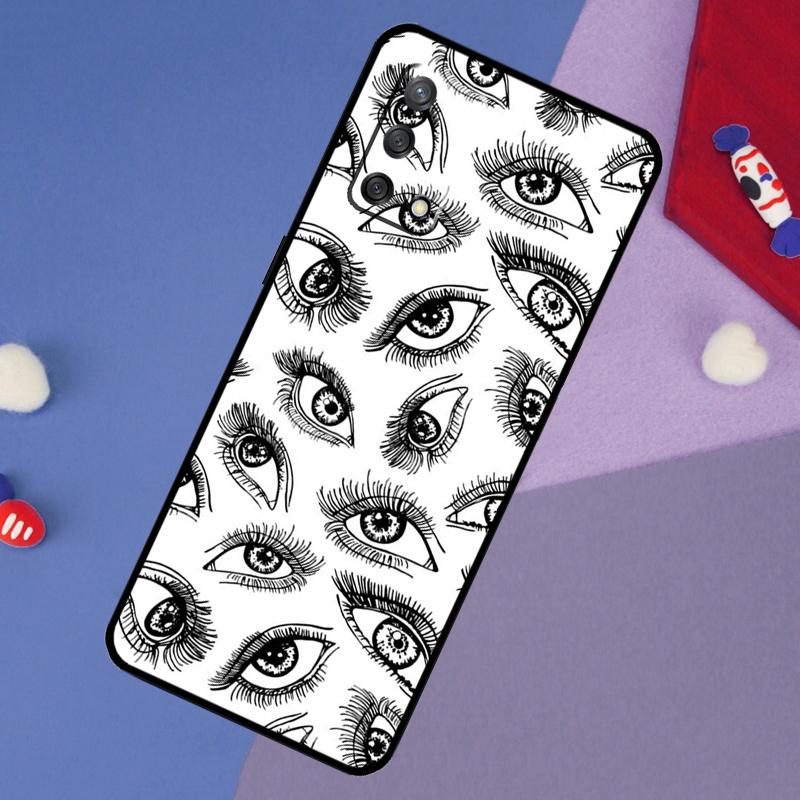 Scary Face Eyes Case For OPPO A98 A78 A58 A18 A96 A76 A16 A15 A17 A77 A5 A9 A74 A94 A52 A72 A53S A54S A57S