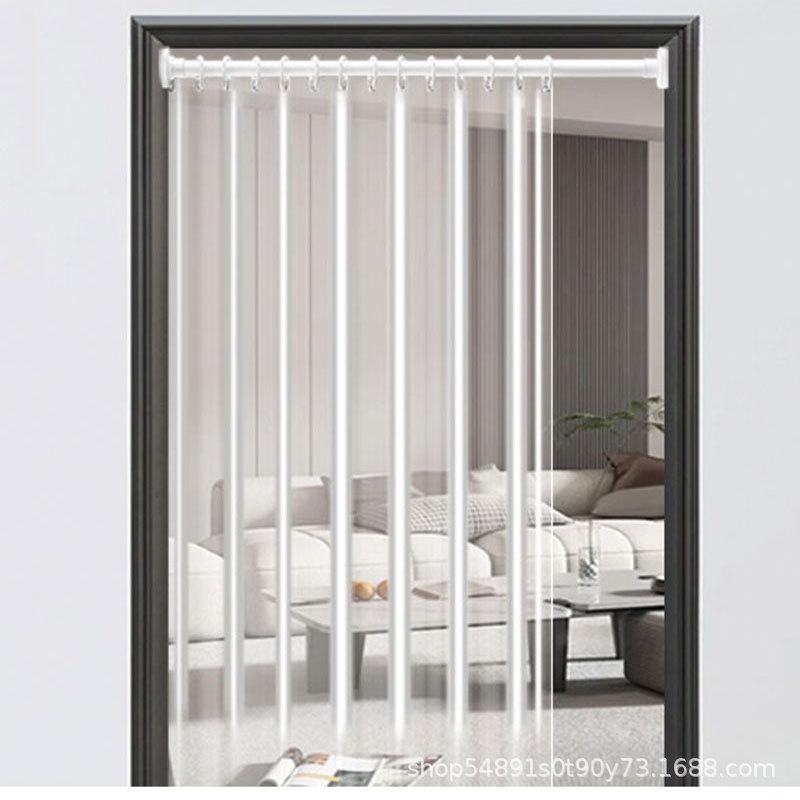 Transparent Door Curtain for Indoor Air Conditioning: Anti-Cold, Dustproof, Heat Insulation with Telescopic Rod