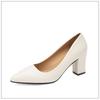 New Pointed-toe Work Shoes for Women with Thick Heels Shallow Opening and High Heels on One Foot