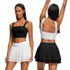 Womens Sport Skirt With Liner Mesh Pleated Tennis Yoga Running Short Fall