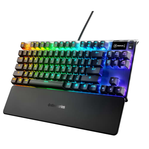 

Ігрова клавіатура SteelSeries Tenkeyless Red Axis Дротова Англійська розкладка Оснащена органічним EL-дисплеєм Apex 7 TKL US Red Switch 64646