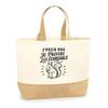 Cabas - PLANETEE - J'peux Pas Minimaliste - Coton Lourd Premium - Fond Jute - 48×37×13 Cm