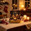 Christmas Mantel Decor Tiny Wonderland in a Tin, Mini Holiday Diorama Decor, Miniature Winter Decorative Metal Tin Scene with Santa, Tree, Gifts