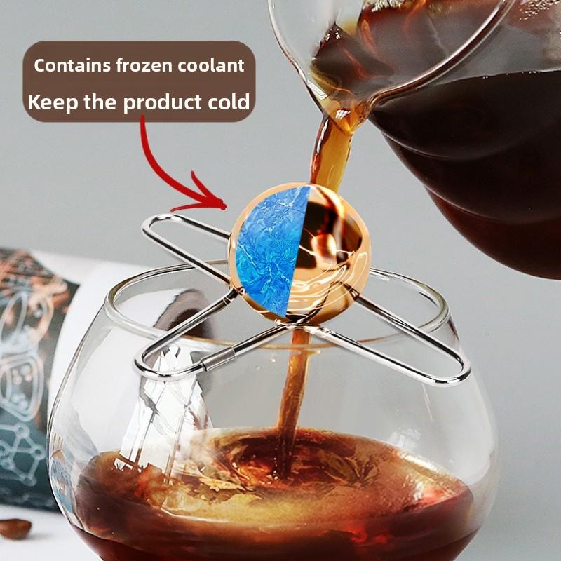 Stainless Steel Ice Balls for Coffee Cooling - Reusable Freezer-Safe Espresso Chiller, Flavor Enhancer Tool
