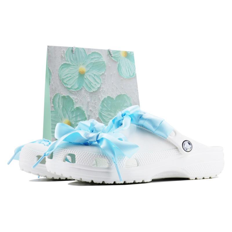 Crocs Classic clog SDS Sweet Dream Ballet EVA Sweet Girl Cute Cartoon Home Casual Beach Hole Shoes Unisex White