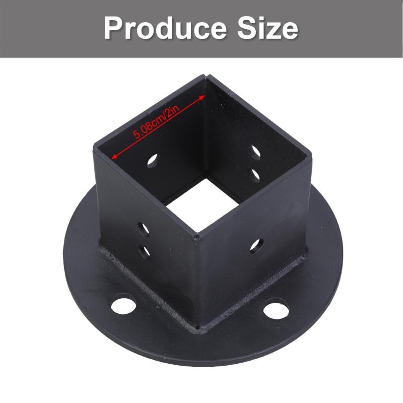 Set of 6 Powder Coated Steel Post Base Anchors for Fence Railings Privacy Panel Gazebos Pergolas and Mailbox Support