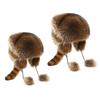 Furry Cartoon Raccoon Hat with Earflap Tail for Halloween Headwear Long Haired Hat Oversized Headgear Hat for Winter