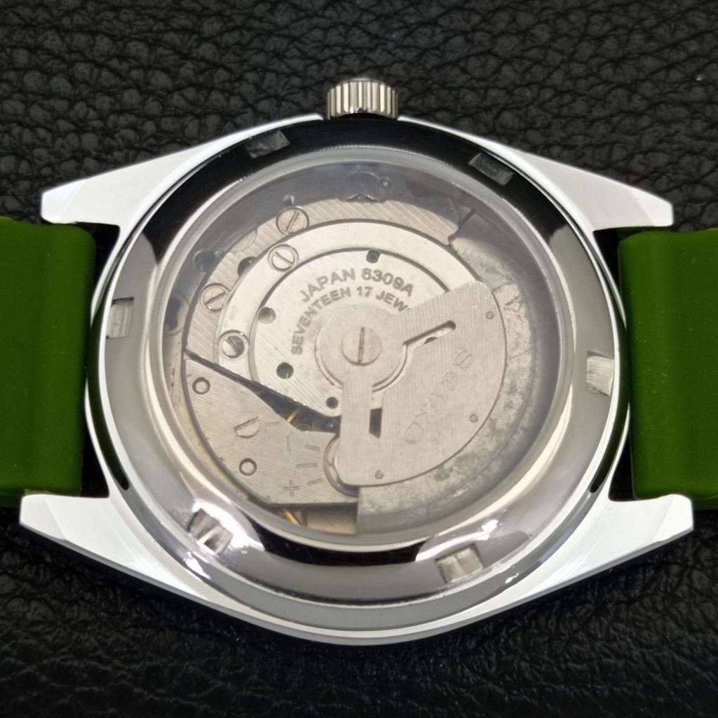 VINTAGE REFURBISHED SEIKO 5 AUTOMATIC 6309A JAPAN MENS GREEN WATCH a441246-4 Sk-a441246