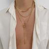 SHIXIN 4 Pcs/Set Trendy Jesus Cross Pendant Necklace for Men Gothic Multilayer Flat Snake Chain Beads Choker Necklace Male Gift