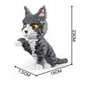 KNEW BUILT Sweet Black Cat with Flower Petals Mini Blocks Toys Holiday Gifts for Girls Kids Home Decor