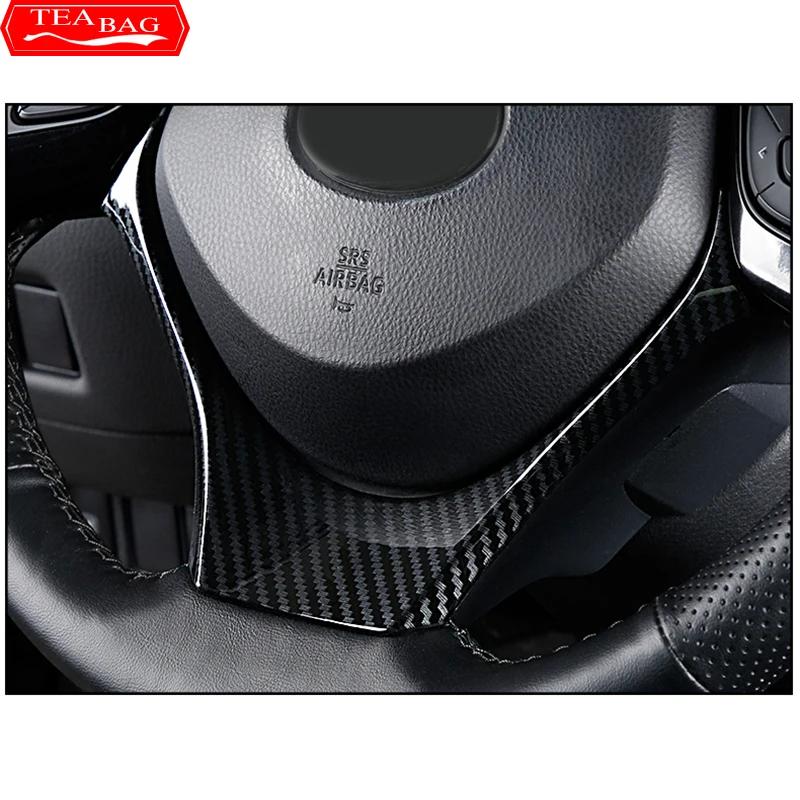 Car Styling Steering Wheel Decorative Cover ABS Frame Stickers Decorative Accessories For Toyota C-HR CHR C HR 2017-2020