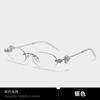 Penne Jewelry Diamond Rimless Glasses Women's Oval Advanced Sensitive Flat Lenses Degree Myopia Eye Holder