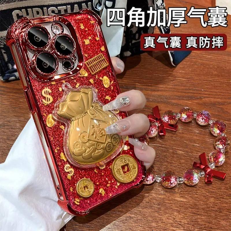 Gold foil lucky bag electroplating four corners anti-drop, suitable for Apple 11promax mobile phone case iPhone11 Huawei anti-drop case
