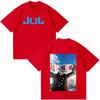 T-shirt con Stampa Moda Rapper JUL Uomo Donna Hip Hop Moda T-shirt Cotone Vintage Manica Corta Oversize T-shirt Streetwear