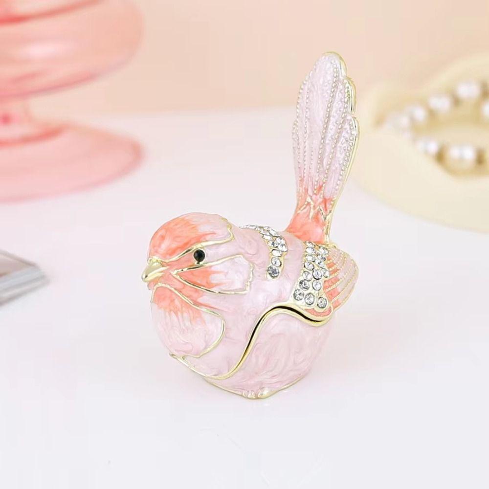 Mini Size Enameled Animal Figurines Pink Blue Color Bionic Ornaments  Home Decor