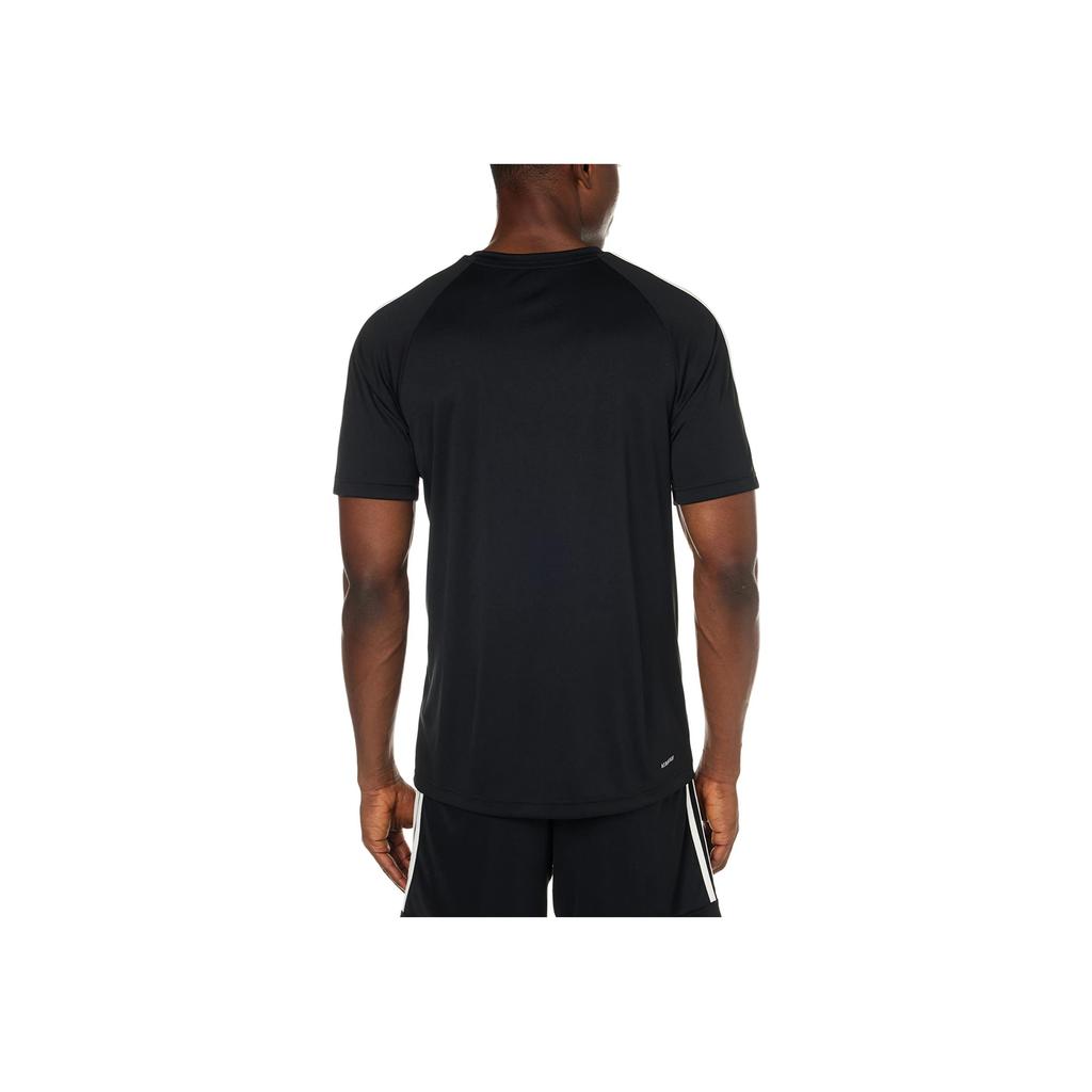 Adidas Striped Print Slim Fit Crewneck Tee Men Tops Black H28925