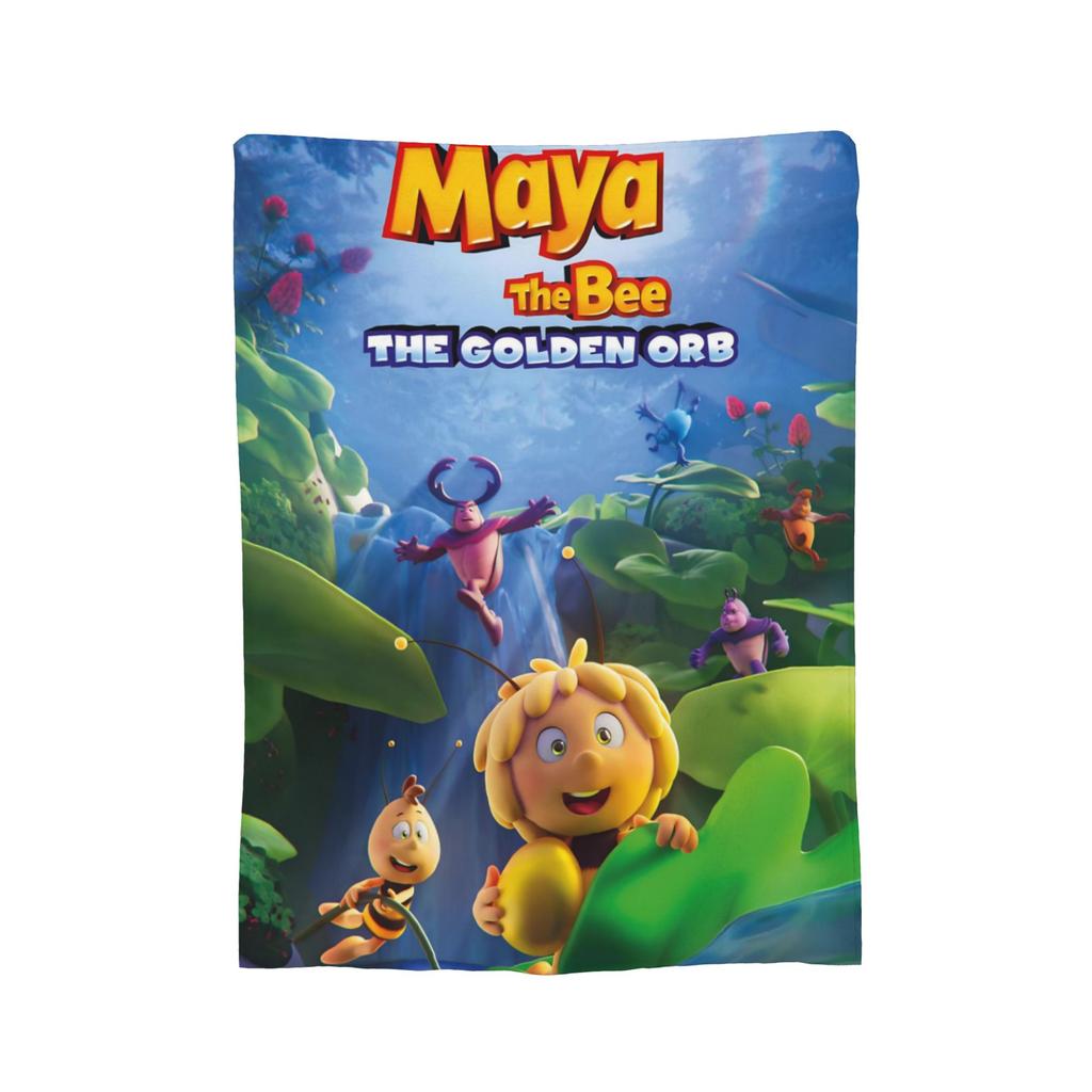 Maya The Bee With Flowers Cartoon Blanket Ultra Soft Throw Blankets for Bed 50x60 Inches Multiple Sizes Throws And Blankets