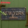Segno Metallico Vintage D Bem pc Arte da Parete per Esterni ( ) Segno in Alluminio Paesaggio Urbano di New York Perfetto per Pareti Urbane Americane