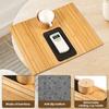 3 in 1 Couch Cup Holder Natural Bamboo Sofa Armrest Tray Foldable Beverage Cups Remote Control Phone Holder Multifunctional
