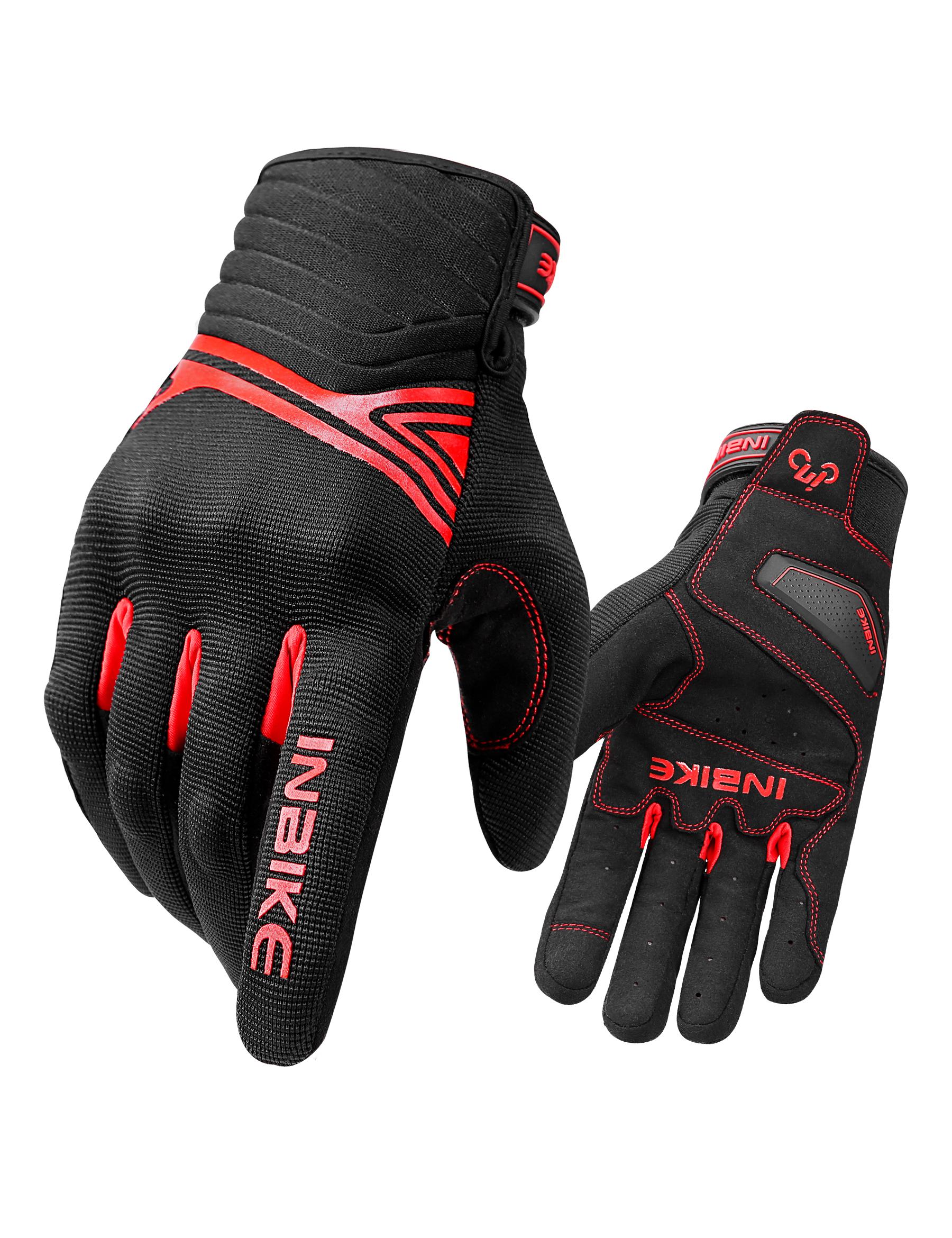 

INBIKE Winter Motorcycle Gloves Mens Waterproof Warm Motorbike for Men Hard Knuckle Protection XL красный