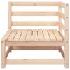 Ecksofa für den Außenbereich mit Kissen, Gartenstuhl und Hocker aus massivem Kiefernholz
