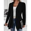 Plus Size Long Sleeve Solid Color Mid Length Casual Knit Cardigan Coat