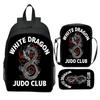 Nuovo zaino JUDO Judo stampato a 3 pezzi cartone animato karate casual leggero zaino per scuola elementare borsa a tracolla astuccio