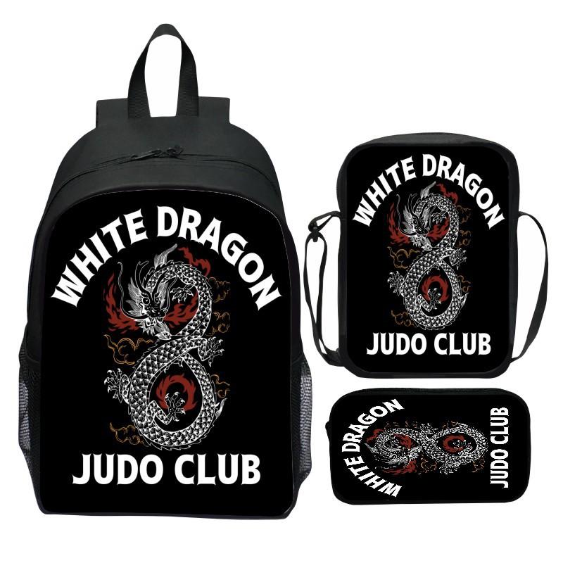 Nuovo zaino JUDO Judo stampato a 3 pezzi cartone animato karate casual leggero zaino per scuola elementare borsa a tracolla astuccio