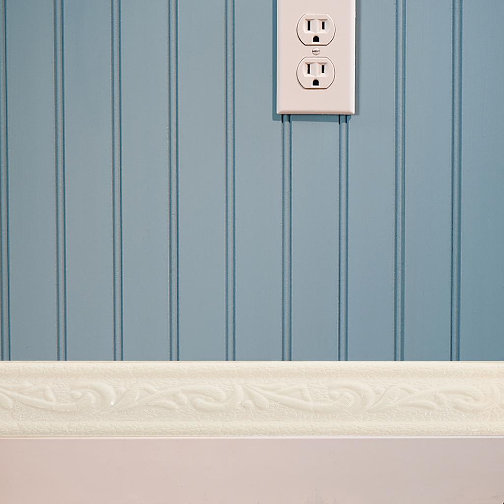 2 Rolls Wall Corner Trim Flexible Peel and Stick Foam Molding Trim Decorative Skirting Border Strip for Home Bathroom Kitchen