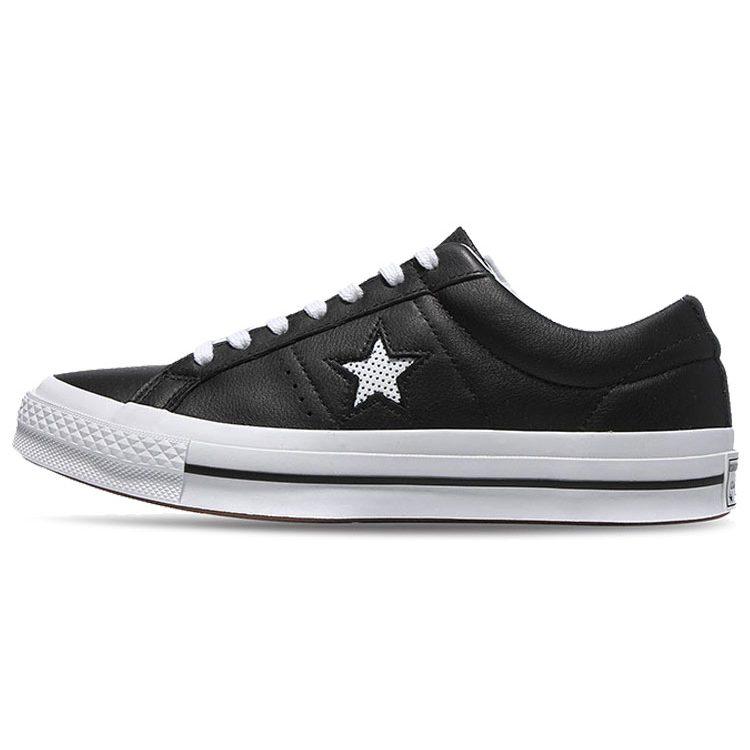 Converse One Star Low Leather Black White 158465C