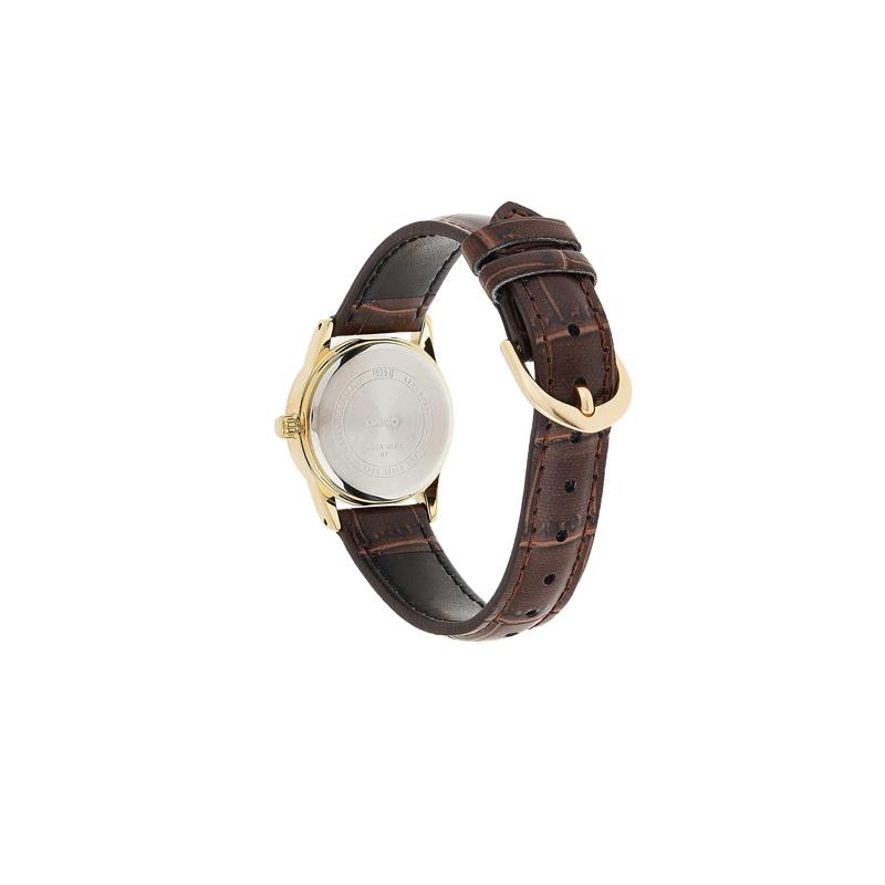 Casio Stylish and Elegant Pointer Display Quartz Movement Leather Strap Japanese and Korean Watch Women's Watch Gold Dial LTP-V002GL-9B