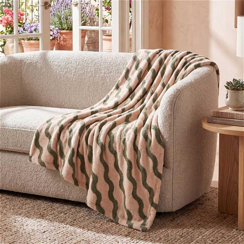 Thickened Blanket, Retro Loop Velvet Blanket, Dormitory Nap Blanket, Office Blanket, Machine Washable