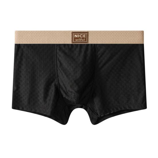 Men Boxer Underwear Elastic Mid-Waist Design Breathable Comfortable Shorts Briefs Letter Print U-Convex Panties