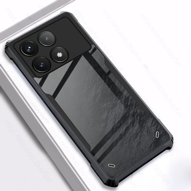 

For Xiaomi Poco F6 Pro 5G Case Transparent Acrylic Armor Shockproof Coque PocoF6 Poko Little F 6 Pro F6Pro Camera Protect Fundas For Poco F6 Pro 5G