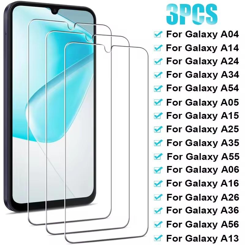 3 Pcs Vidro Temperado Para Samsung Galaxy A56 A36 A55 A35 A25 A15 A05s A54 A34 A24 A14 A13 A26 A16 A06 Protetor De Tela