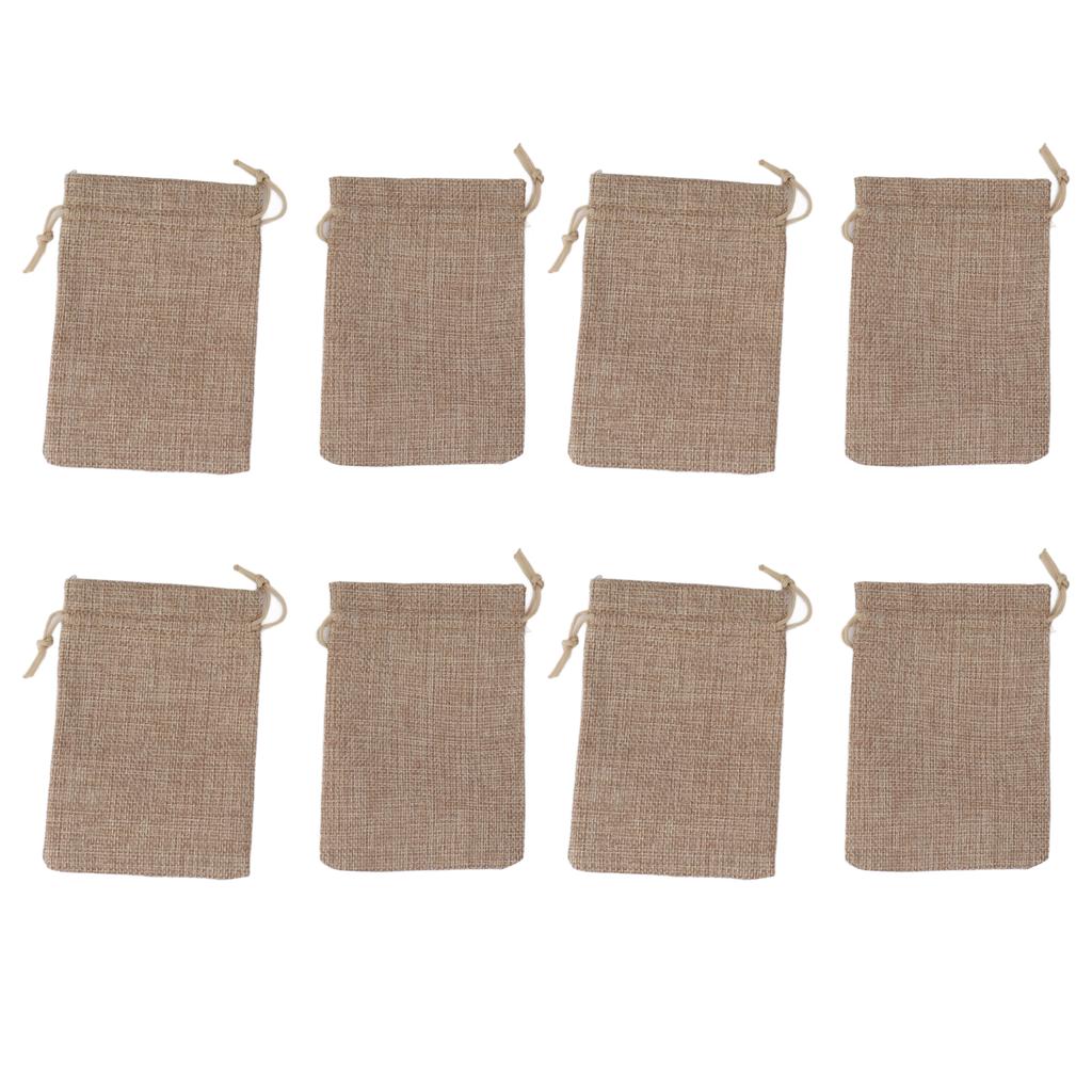 50PCS Burlap Gift Bags with Drawstring Linen Jewelry Pouches Wedding Hessian Jute Bags for Party