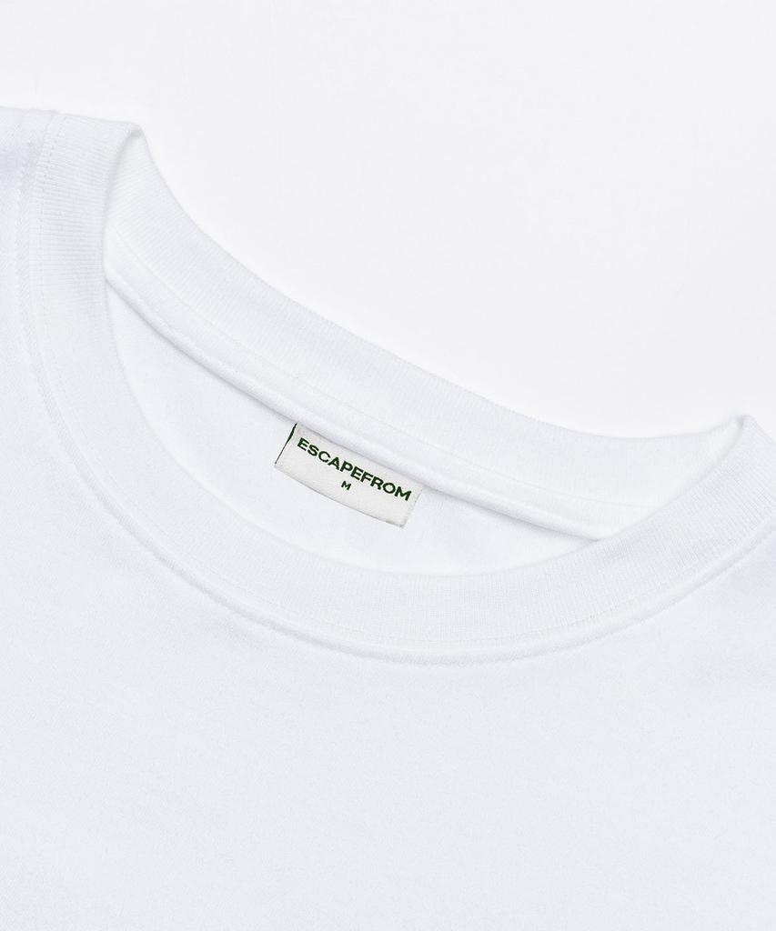 ESCAPEFROM Red Cherry Bomb Print Oversized Short Sleeve T-Shirt White