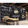 Wallpaper 3d Photo Mural European And American Style Retro Hand-Painted Blackboard Coffee Catering 3d Wallpaper