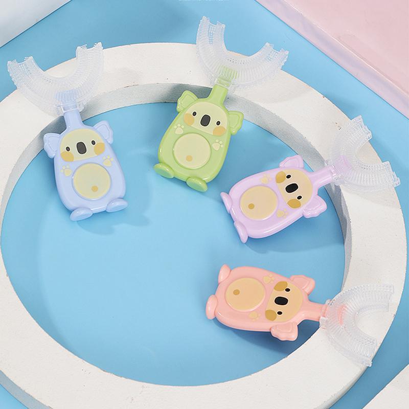 Cute Cartoon Baby U-shaped Teethers Toothbrush Teeth Grinding Rod Toddler Silicone Grinding Tool Safe Baby Oral Care 3-6Y