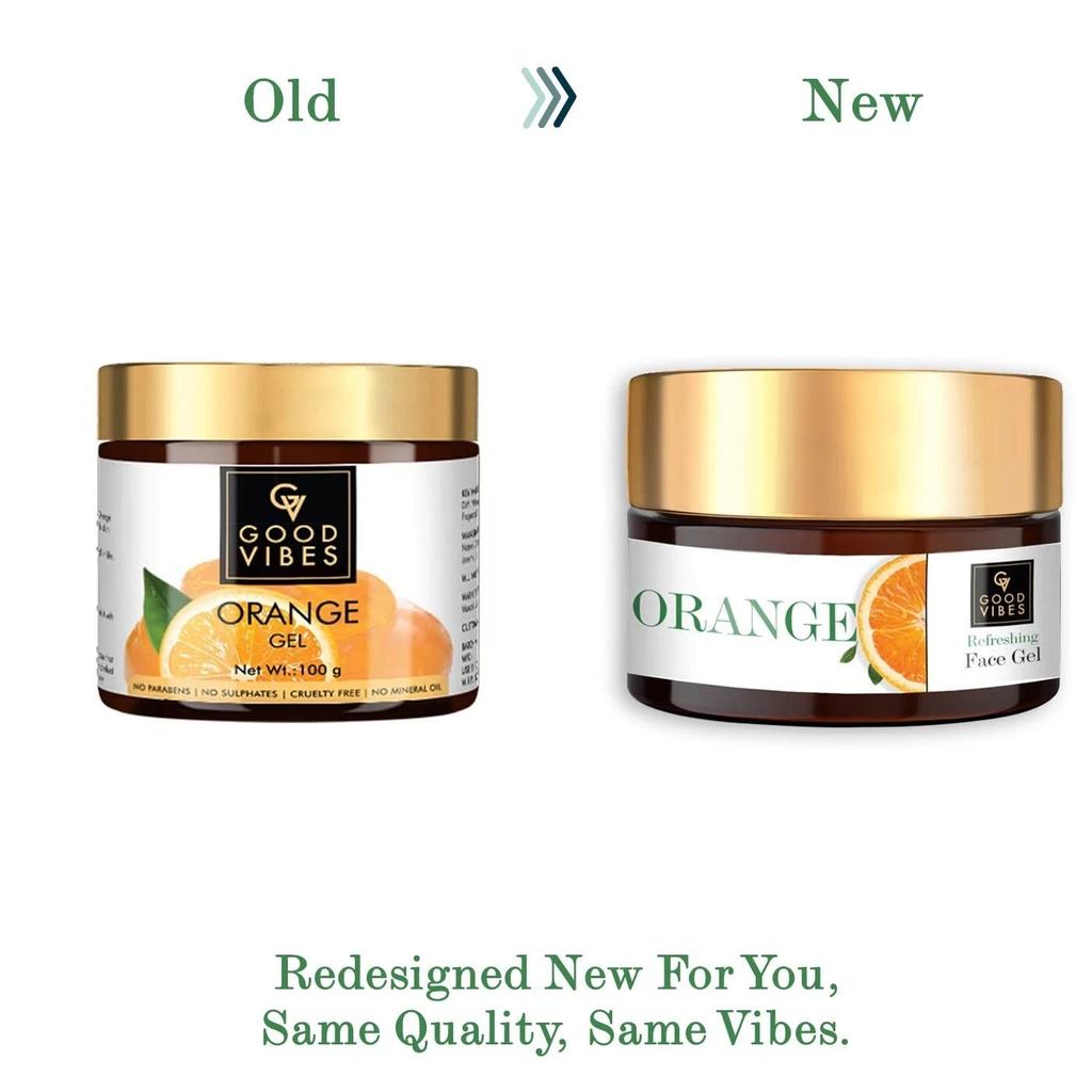 Good Vibes Orange Refreshing Face Gel Skin Brightening Hydrating 100gm