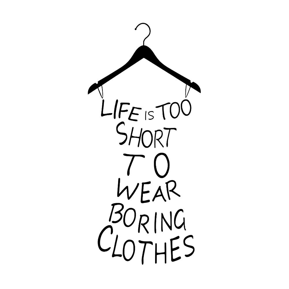 Life Is Too Short Fitting Room Wall Decal PVC Sticker Letter Words Decoration