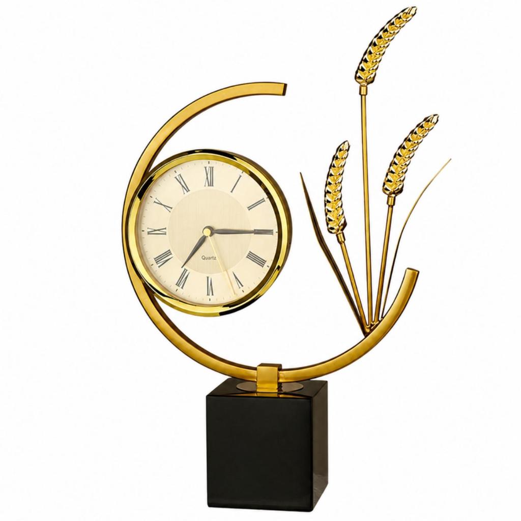 Clock Roman Numeral Tabletop Sculpture Elegant for Office Desk