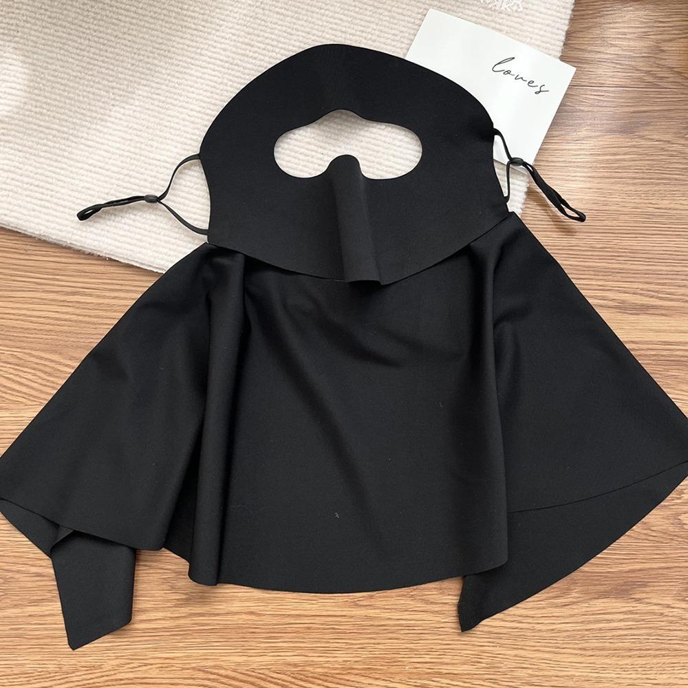 

UPF 50+ Full-Face Sunscreen Veil Summer Neck Wrap Cover Fashion Ice Silk Face Cover Climbing темно-сірий колір