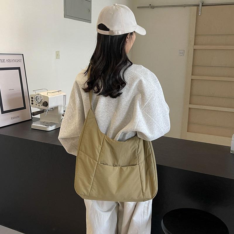Crossbody bag women's autumn and winter new large-capacity shoulder bag down cotton simple and fashionable versatile tote bag